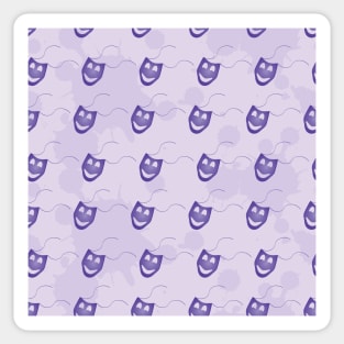 Purple happy funny mask pattern Sticker